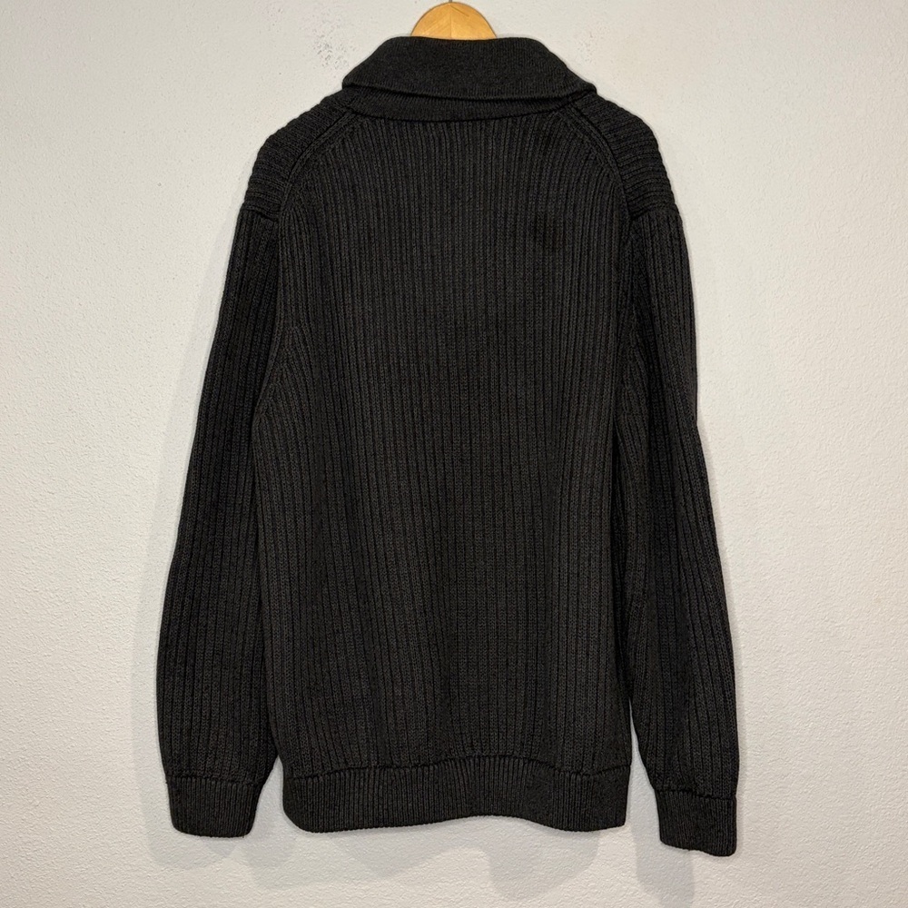 Duluth Trading Co Brigadier wool cotton shawl collar sweater XL Tall - Picture 2 of 5